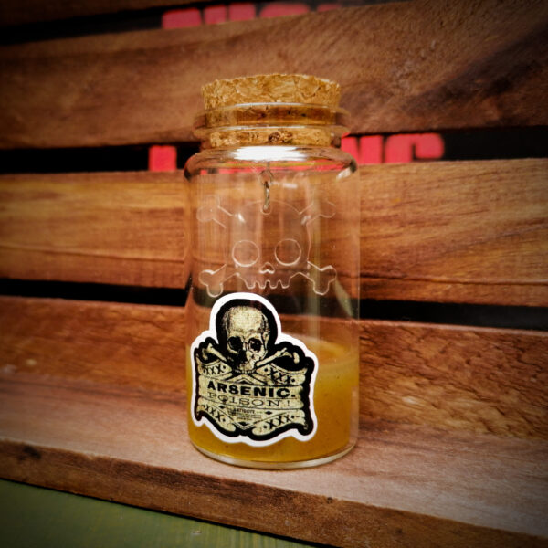 Vintage retro arsenic poison apothecary bottle