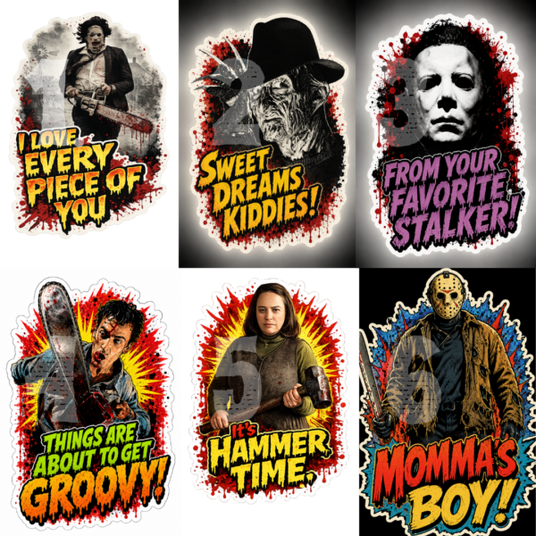 Horror Stickers - Assorted A6 - Singles or Bundles