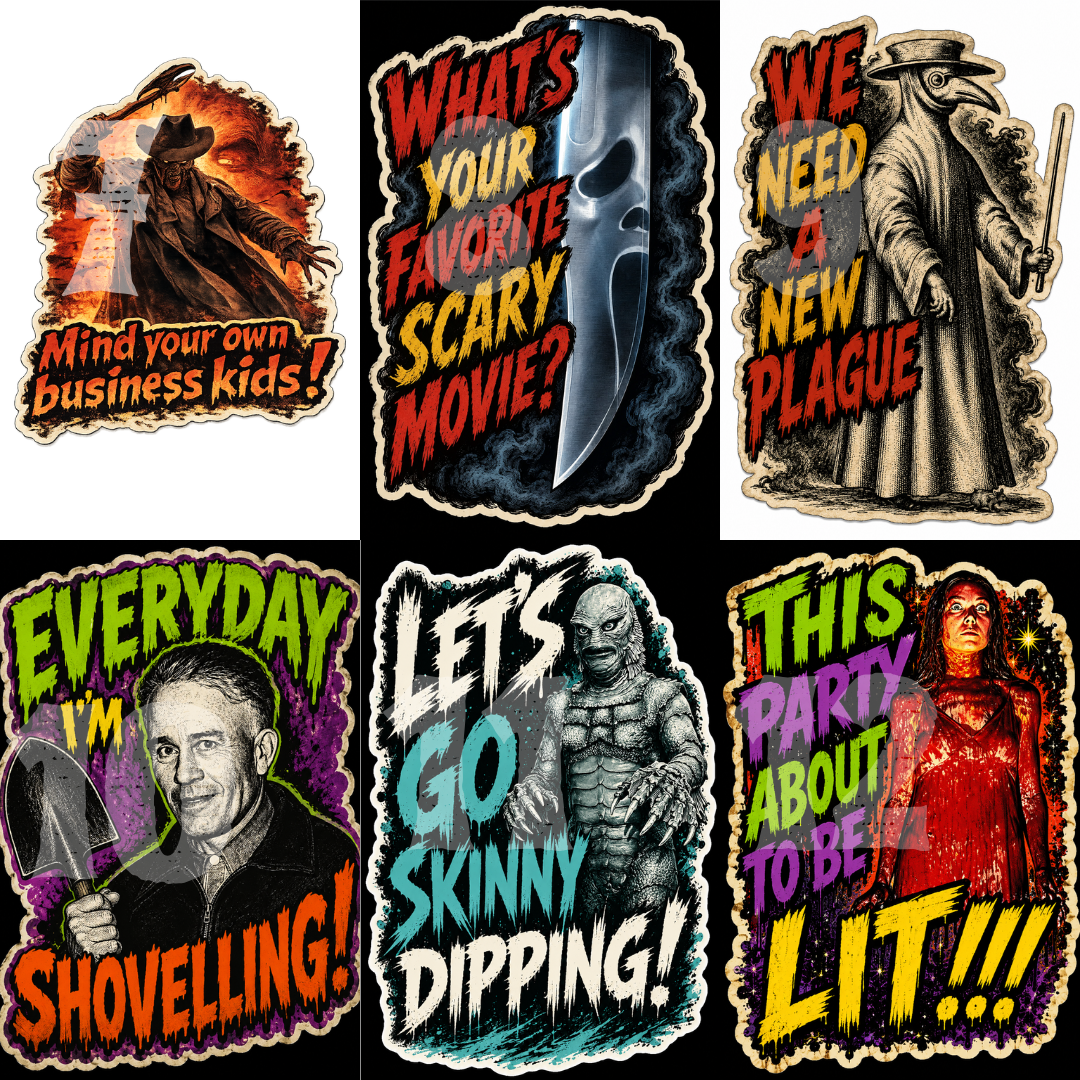 Horror Stickers - Assorted A6 - Singles or Bundles