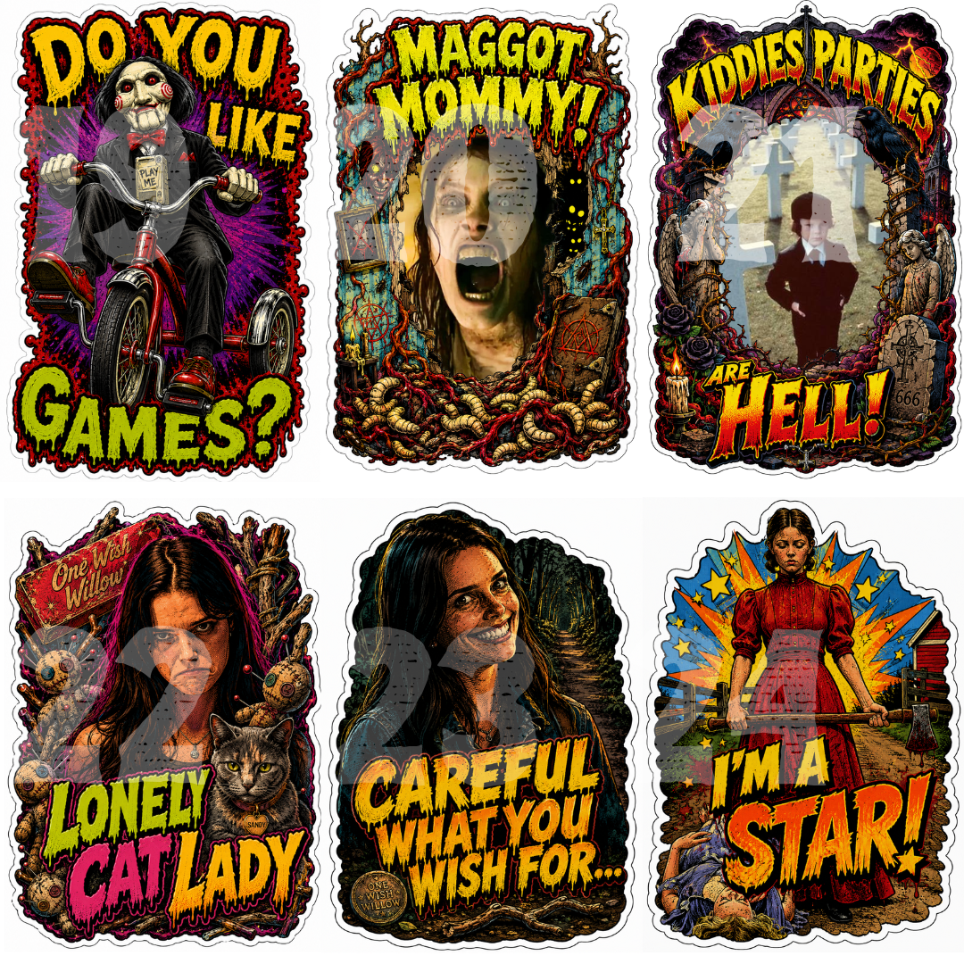 Horror Stickers - Assorted A6 - Singles or Bundles