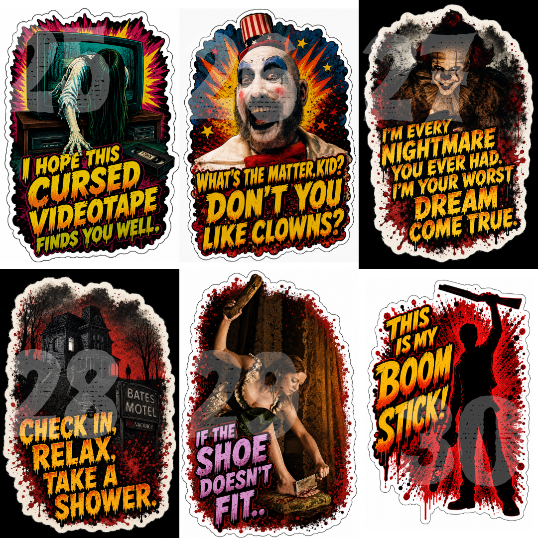 Horror Stickers - Assorted A6 - Singles or Bundles